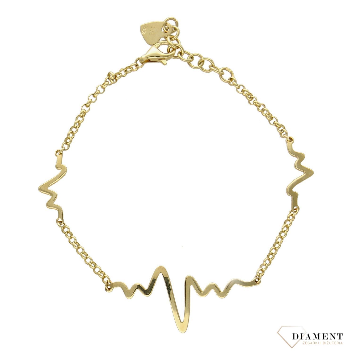 Złota bransoletka 'linia życia EKG' 585 DIA-BRA-1762-585.jpg
