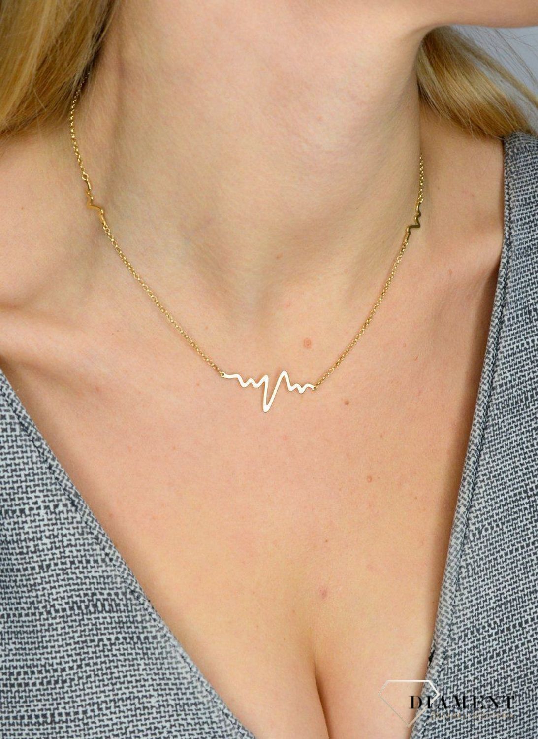 Złota bransoletka 'linia życia EKG' 585 DIA-BRA-1762-585.jpg