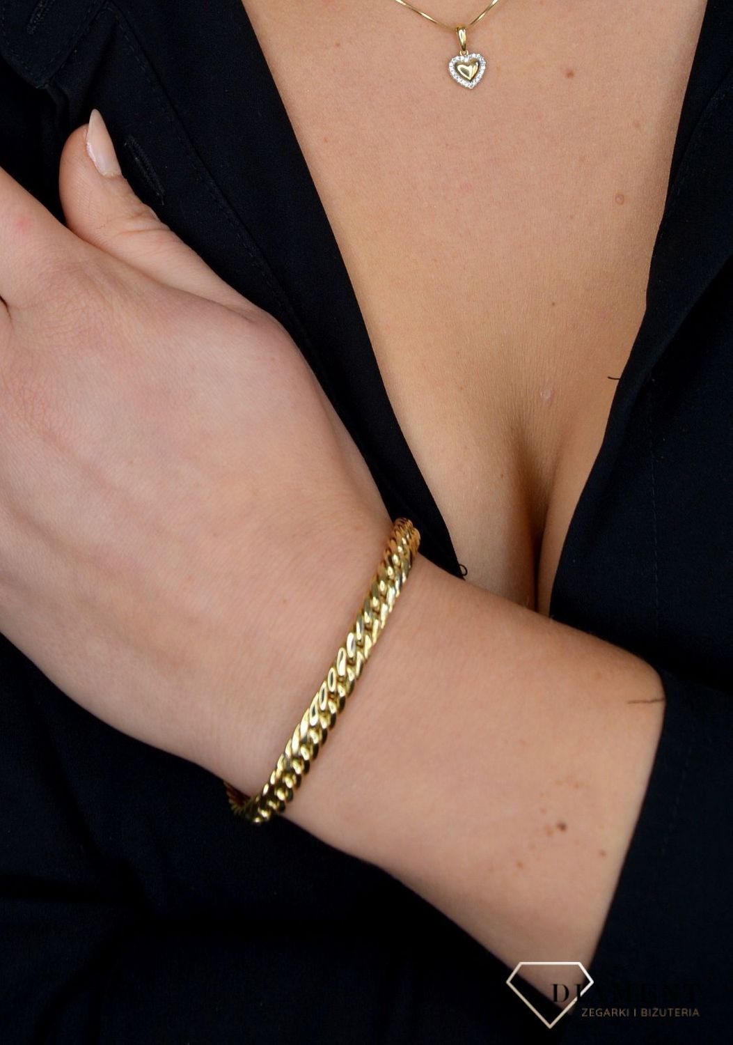 Złota bransoletka 585 pancerka 0,7 cm DIA-BRA-1764-585.jpg