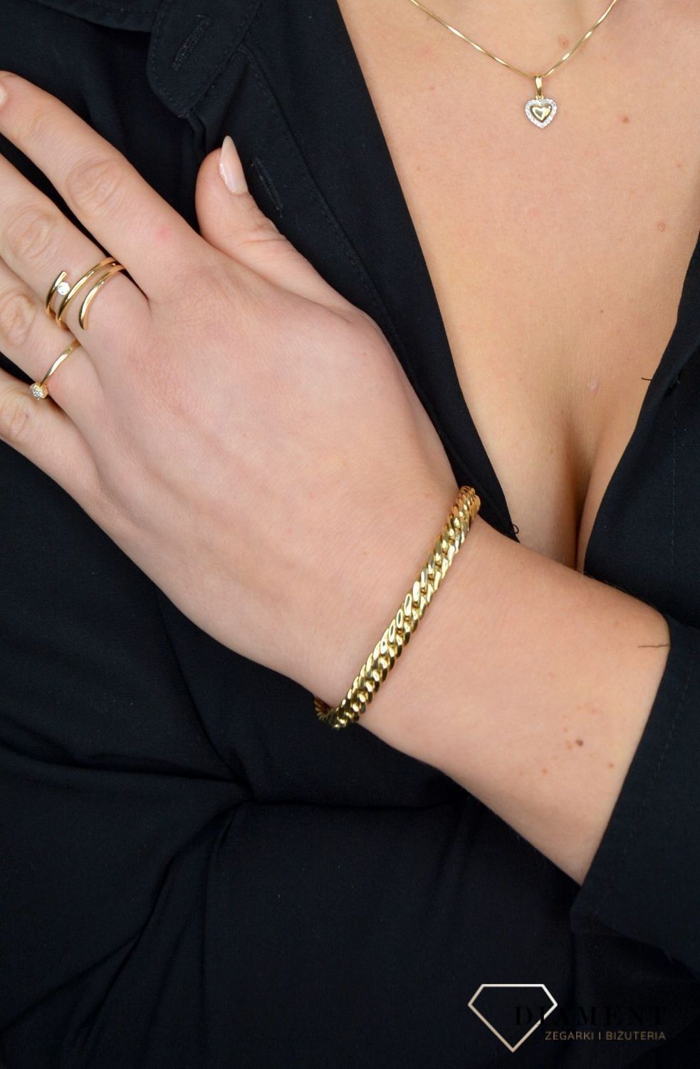 Złota bransoletka 585 pancerka 0,7 cm DIA-BRA-1764-585.jpg