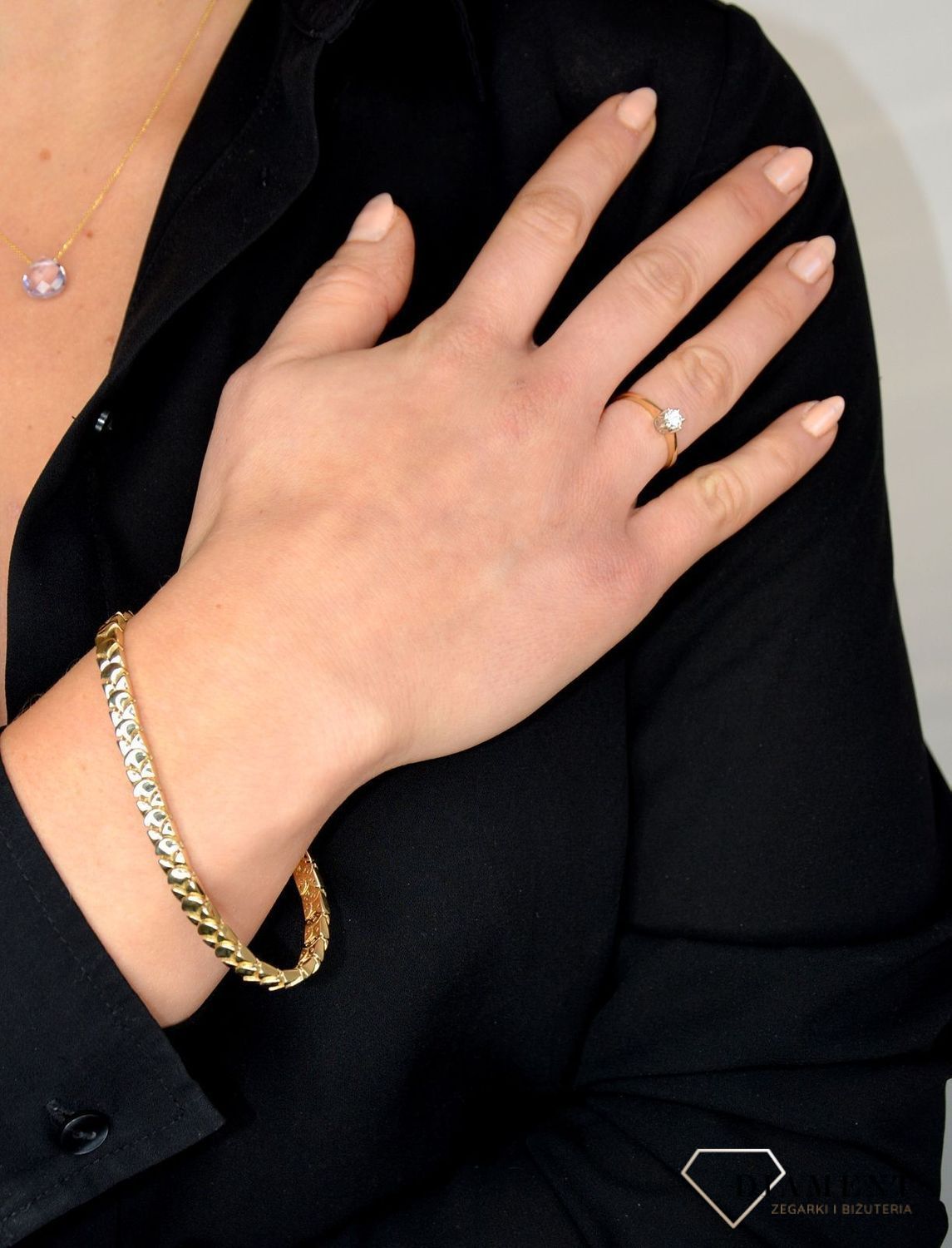 Złota bransoletka 585 'Migoczące szczęście' DIA-BRA-1769-585.jpg