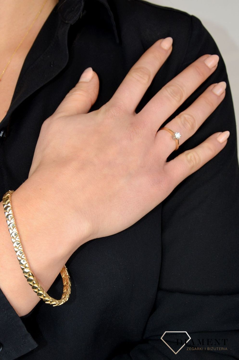 Złota bransoletka 585 'Migoczące szczęście' DIA-BRA-1769-585.jpg