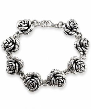 Srebrna Bransoletka Damska z Różami 17 mm – 20 cm, 20,50 g Ag.jpg