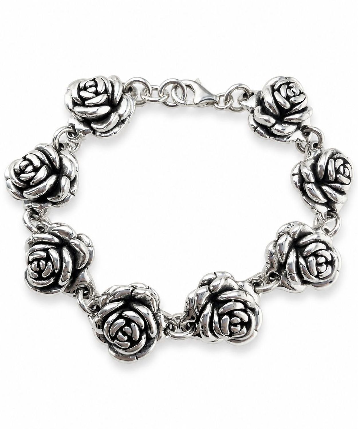 Srebrna Bransoletka Damska z Różami 17 mm – 20 cm, 20,50 g Ag.jpg