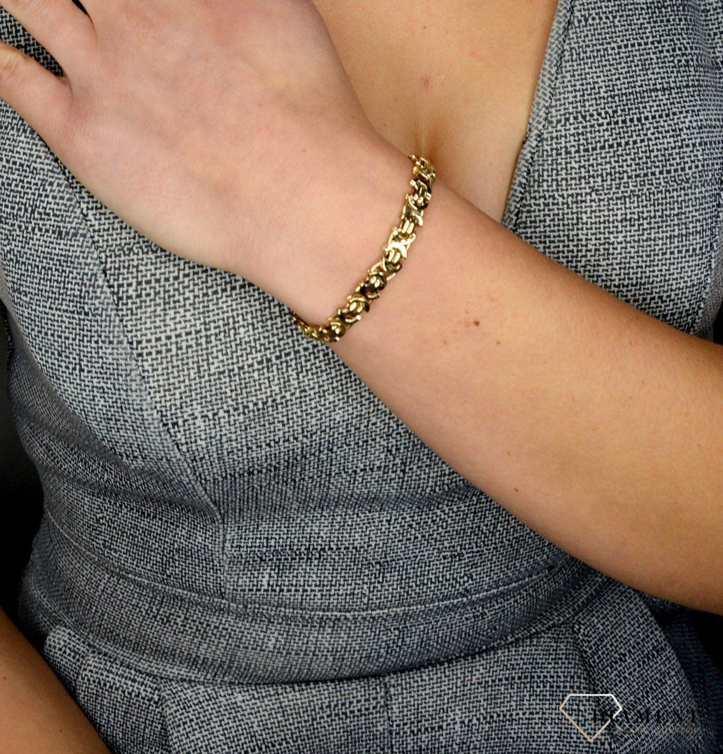 Bransoletka złota 585 pleciona 'Urok gwiazdy' DIA-BRA-1771-585.jpg