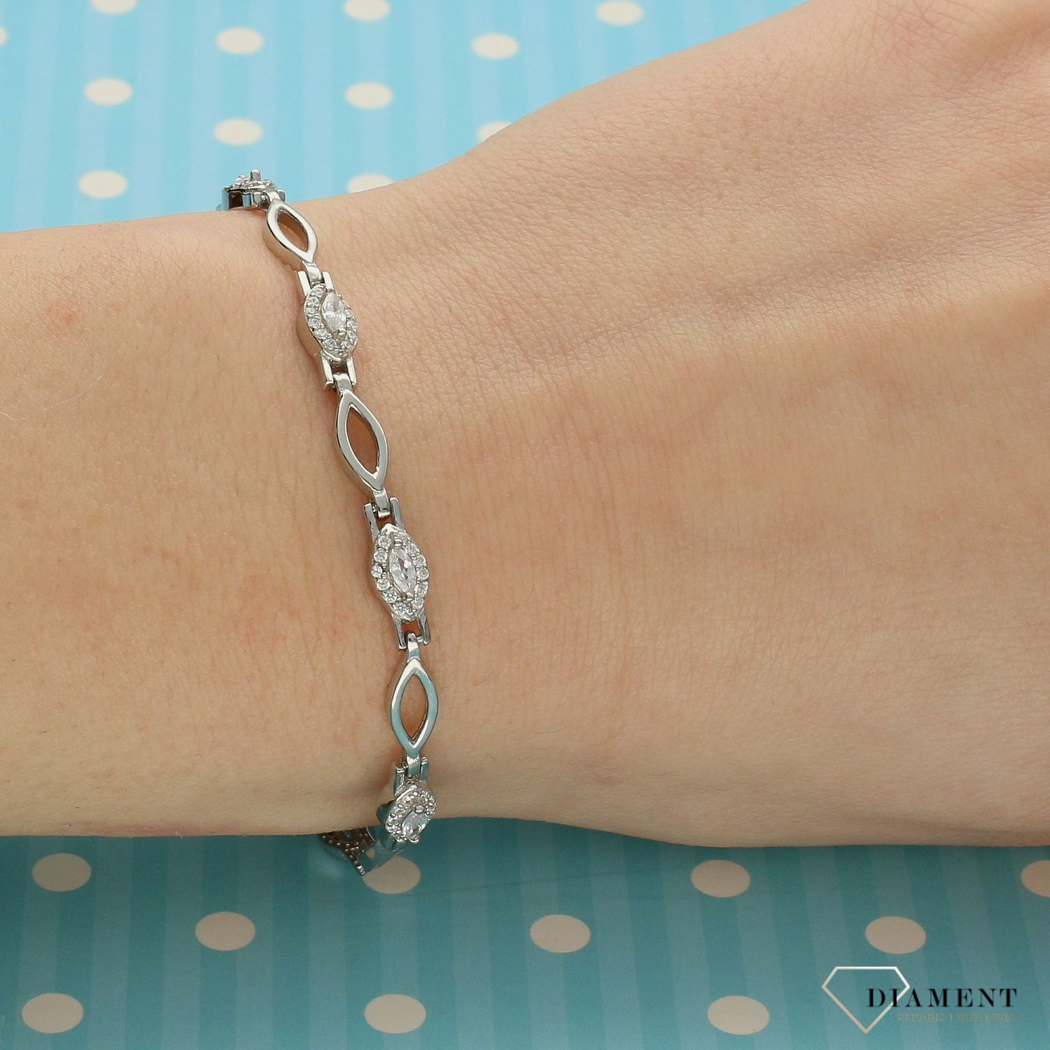 Srebrna bransoletka z cyrkoniami DIA-BRA-2054-925 (1).jpg