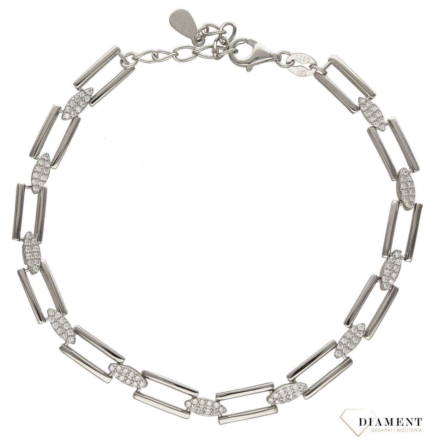 Bransoletka srebrna z prostokątnych elementów DIA-BRA-2055-925 (1).jpg