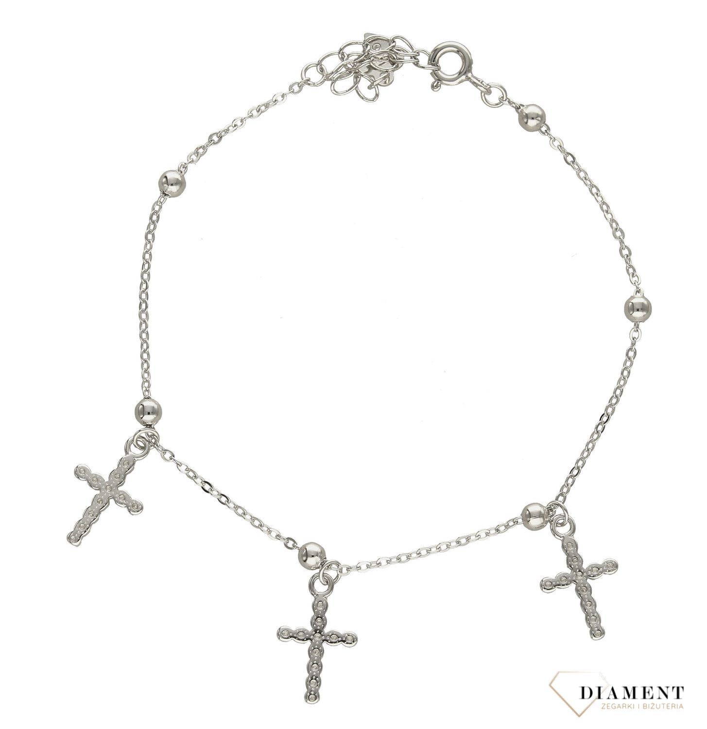 Srebrna bransoletka z wiszącymi krzyżykami DIA-BRA-2058-925 (1).jpg
