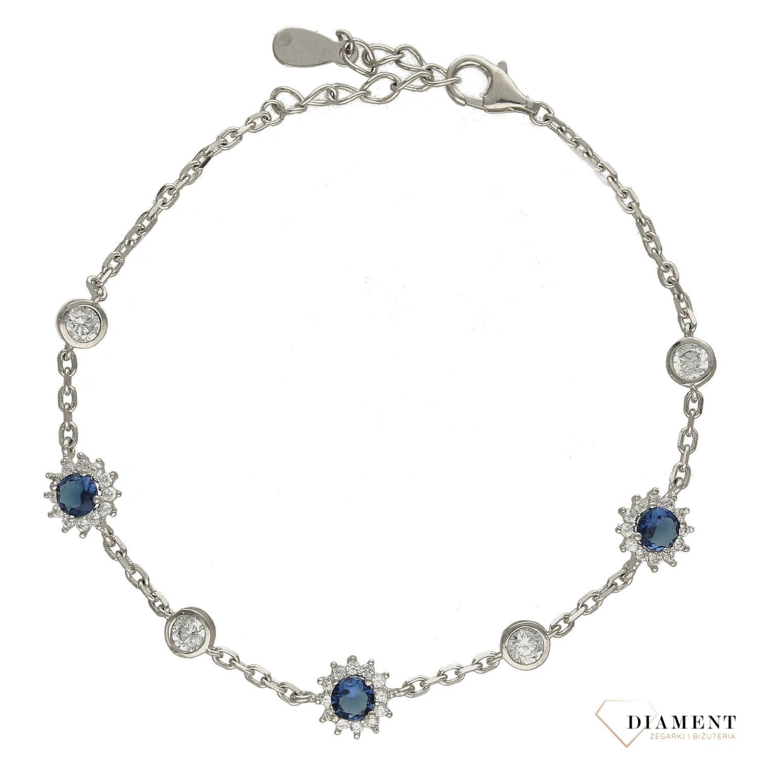 Srebrna bransoletka z niebiekimi cyrkoniami DIA-BRA-2059-925 (1).jpg