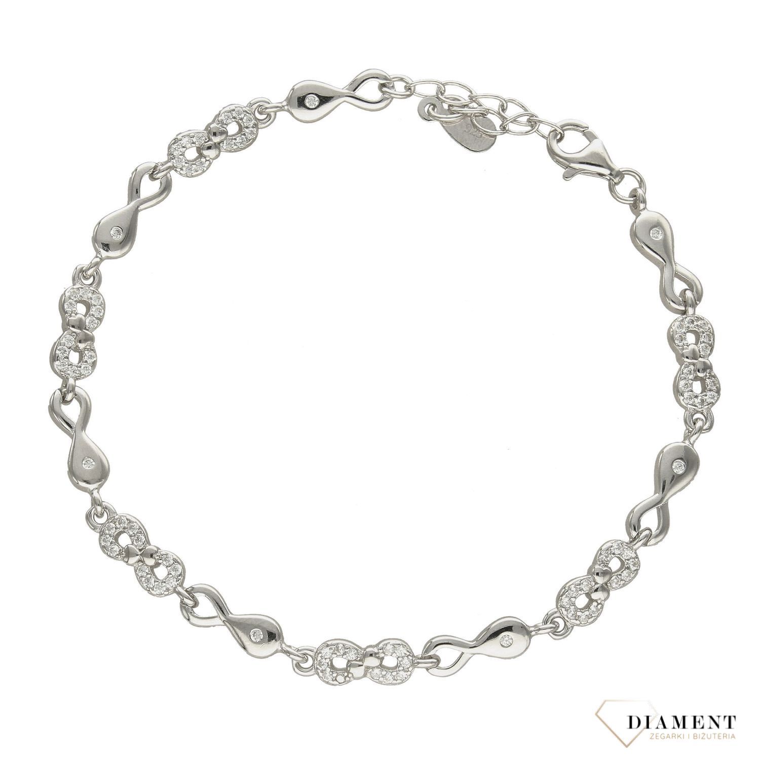 Bransoletka srebrna ze znakami nieskończoności  DIA-BRA-2060-925 (1).jpg