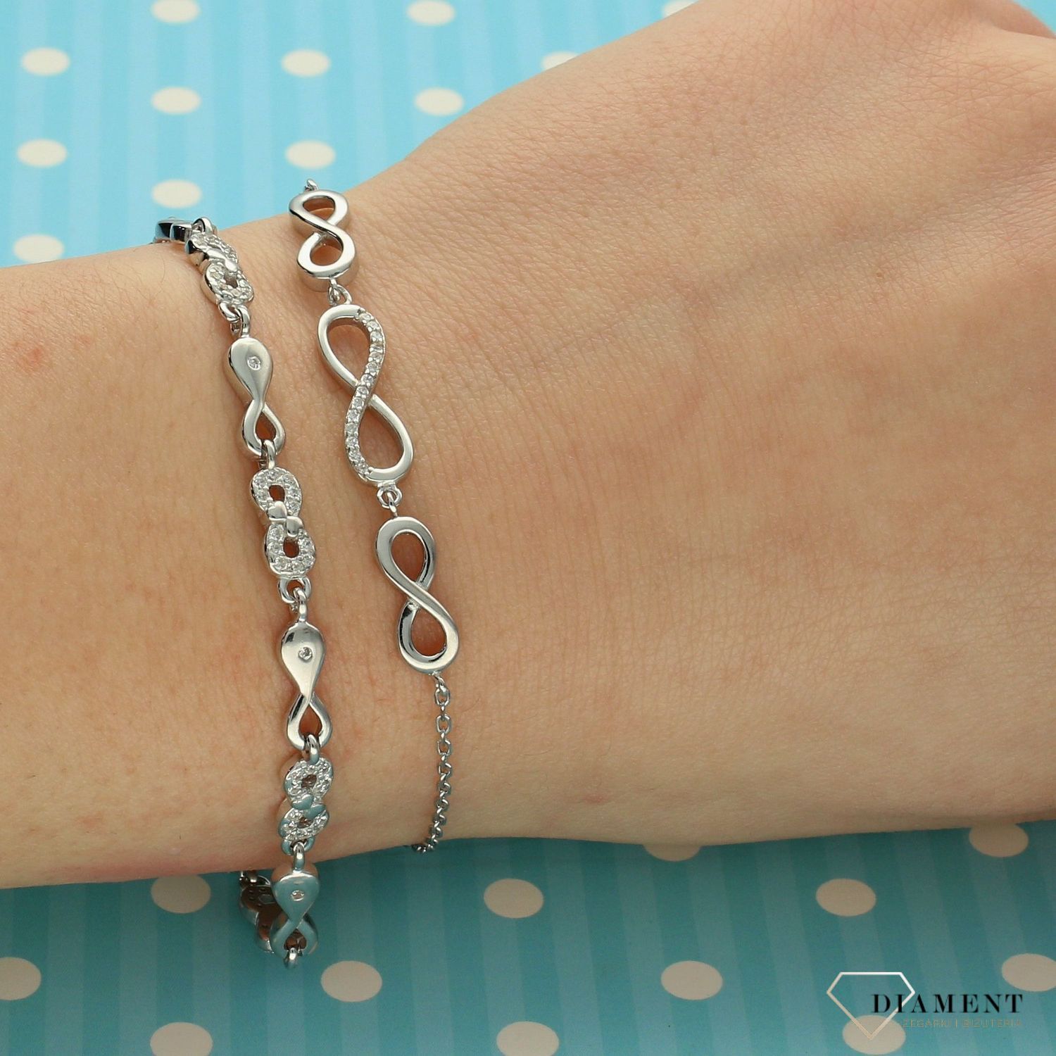 Bransoletka srebrna ze znakami nieskończoności  DIA-BRA-2060-925 (1).jpg