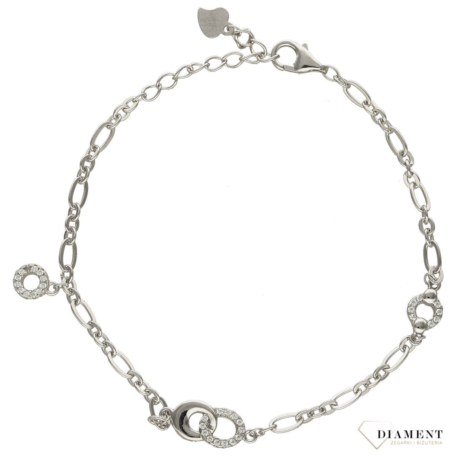 Bransoletka srebrna z ozdobnymi elementami.x DIA-BRA-2061-925 (1).jpg