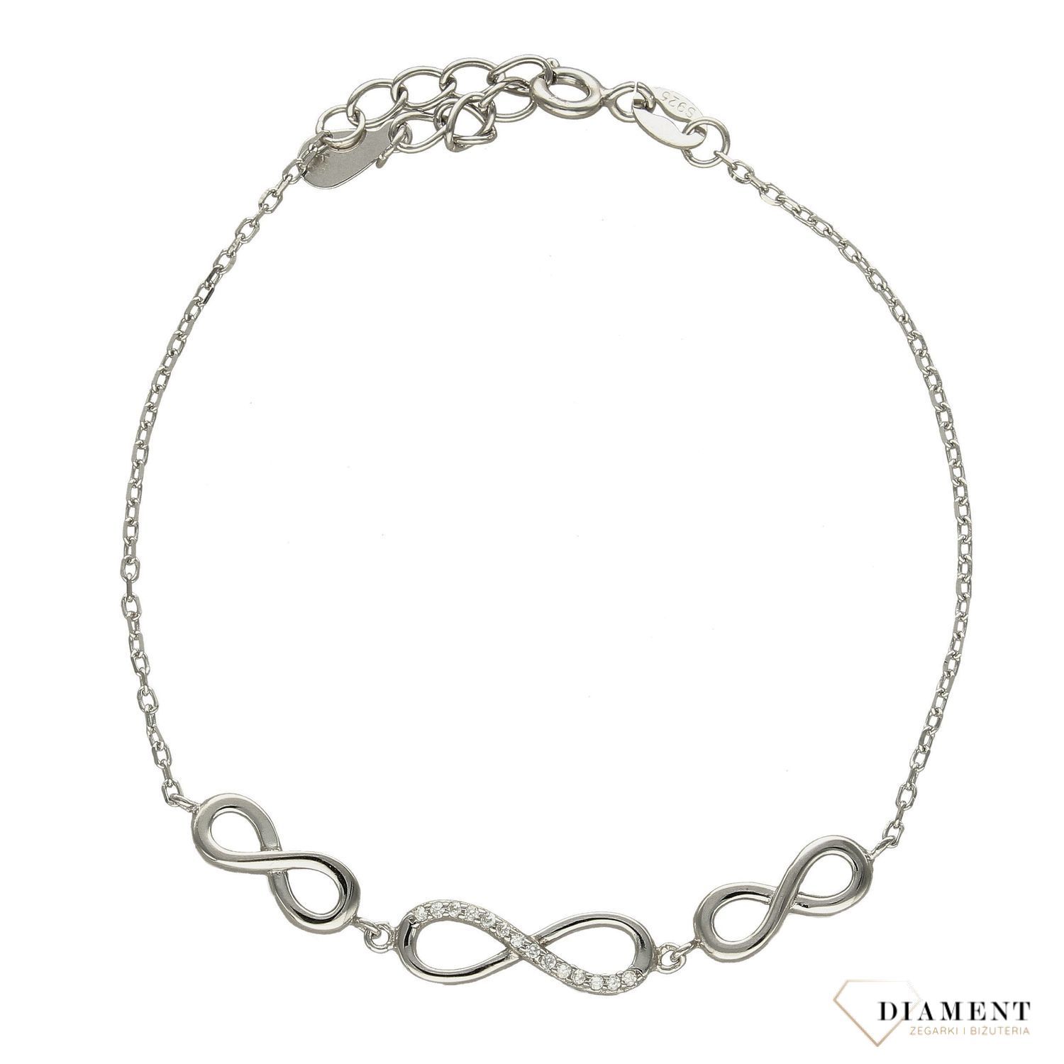 Bransoletka srebrna nieskończoność z cyrkoniami DIA-BRA-2062-925 (1).jpg