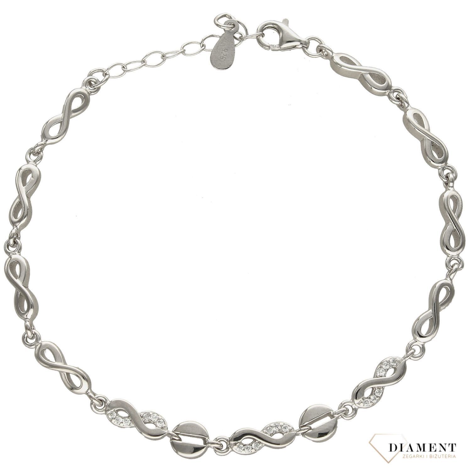 Bransoletka srebrna z nieskończonością DIA-BRA-2074-925 (1).jpg