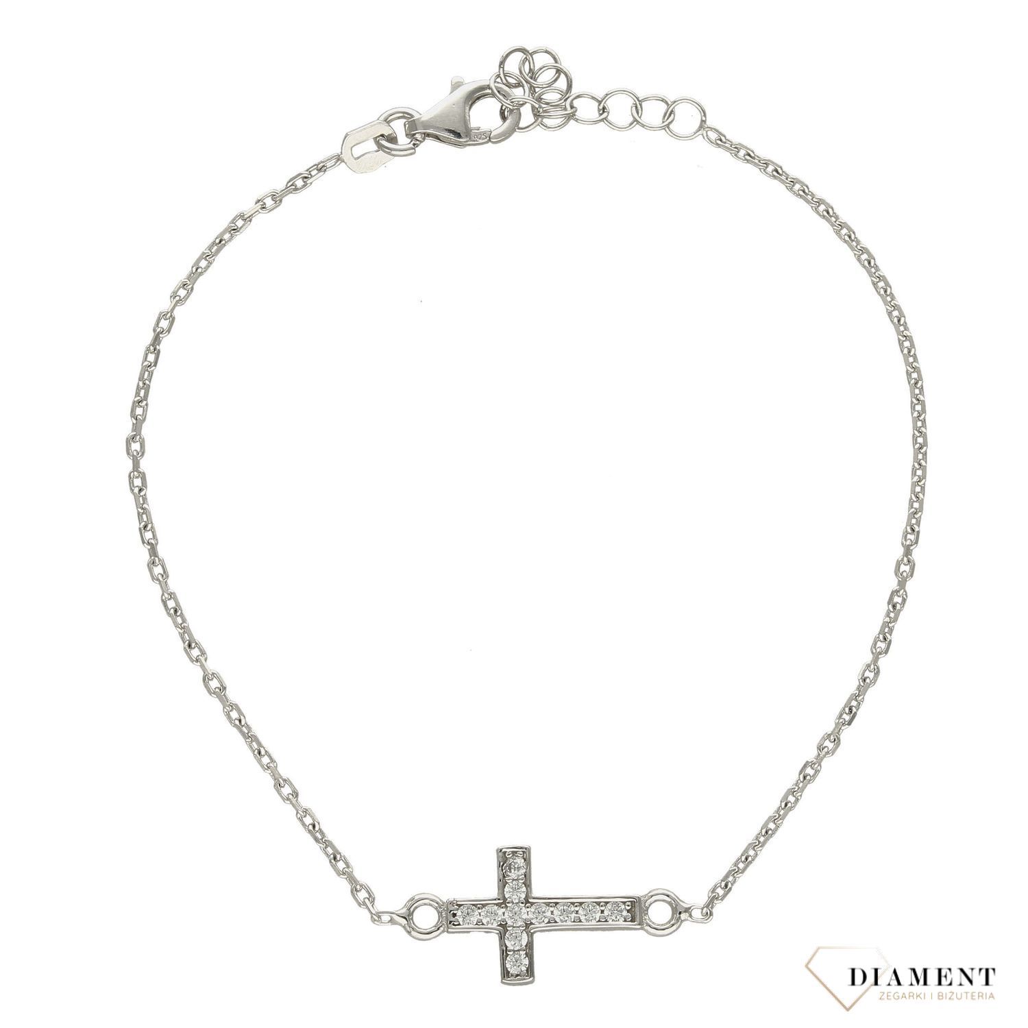 Srebrna bransoletka krzyżyk z cyrkoniami DIA-BRA-2075-925.jpg