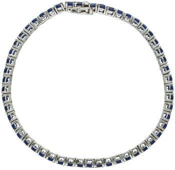 Srebrna bransoletka tenisowa z granatowymi cyrkoniami próba 925. Długość 18 cm, szerokość 3 mm. Elegancka biżuteria na każdą okazję. Idealna na prezent.1.jpg
