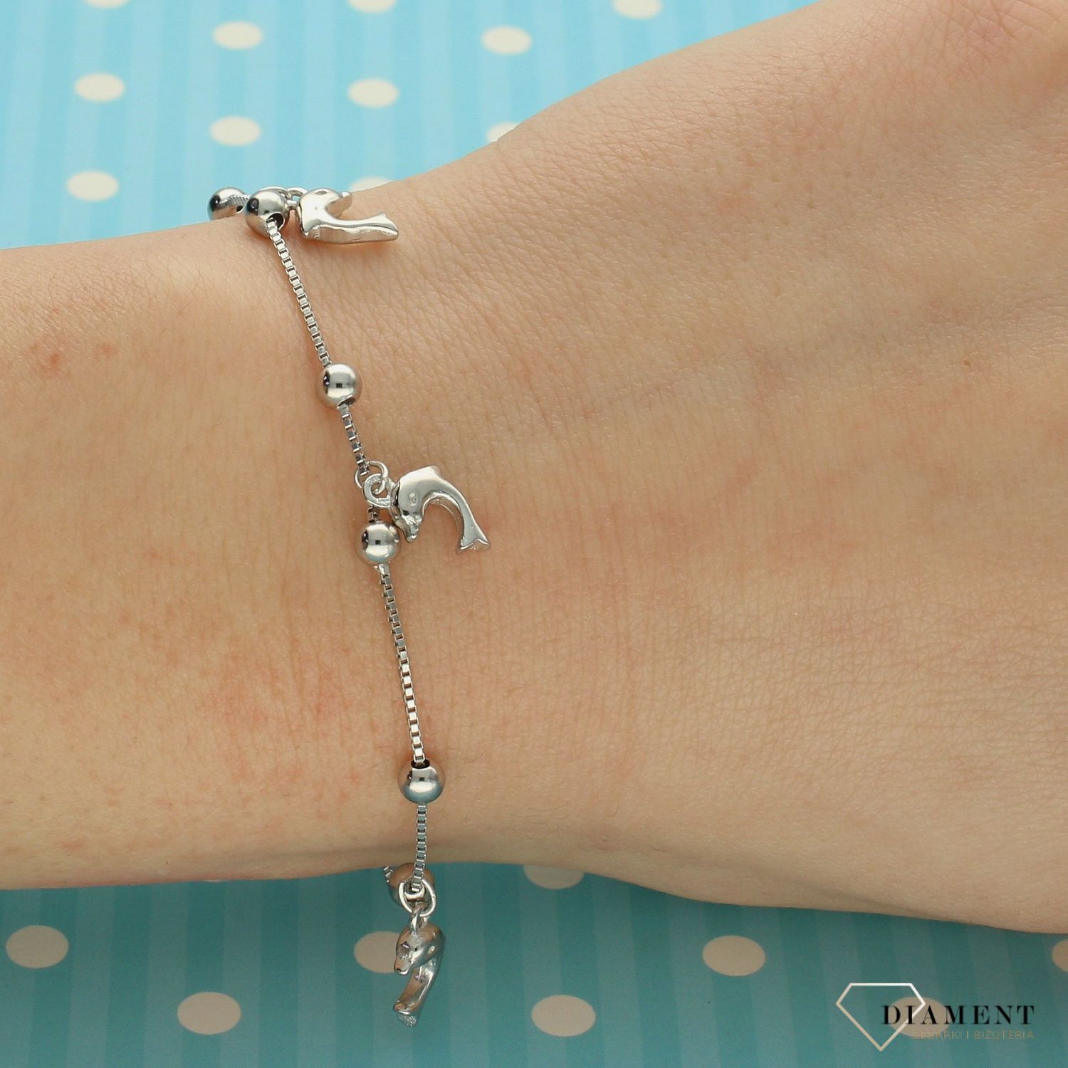 Srebrna bransoletka z delfinkami DIA-BRA-2288-925 (1).jpg