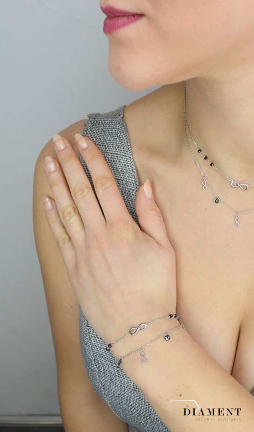 Srebrna bransoletka subtelna potrójna nieskończoność Bransoletka srebrna ✓.jpg