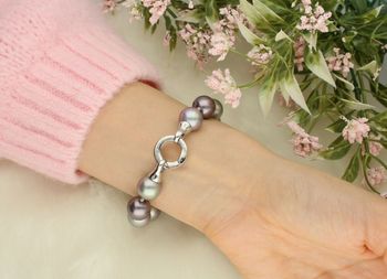 Bransoletka Florenzo Castello z szarych perłopławów 12 mm – srebro 925  Elegancja i trwałość (1).jpg
