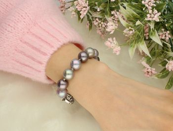 Bransoletka Florenzo Castello z szarych perłopławów 12 mm – srebro 925  Elegancja i trwałość (3).jpg