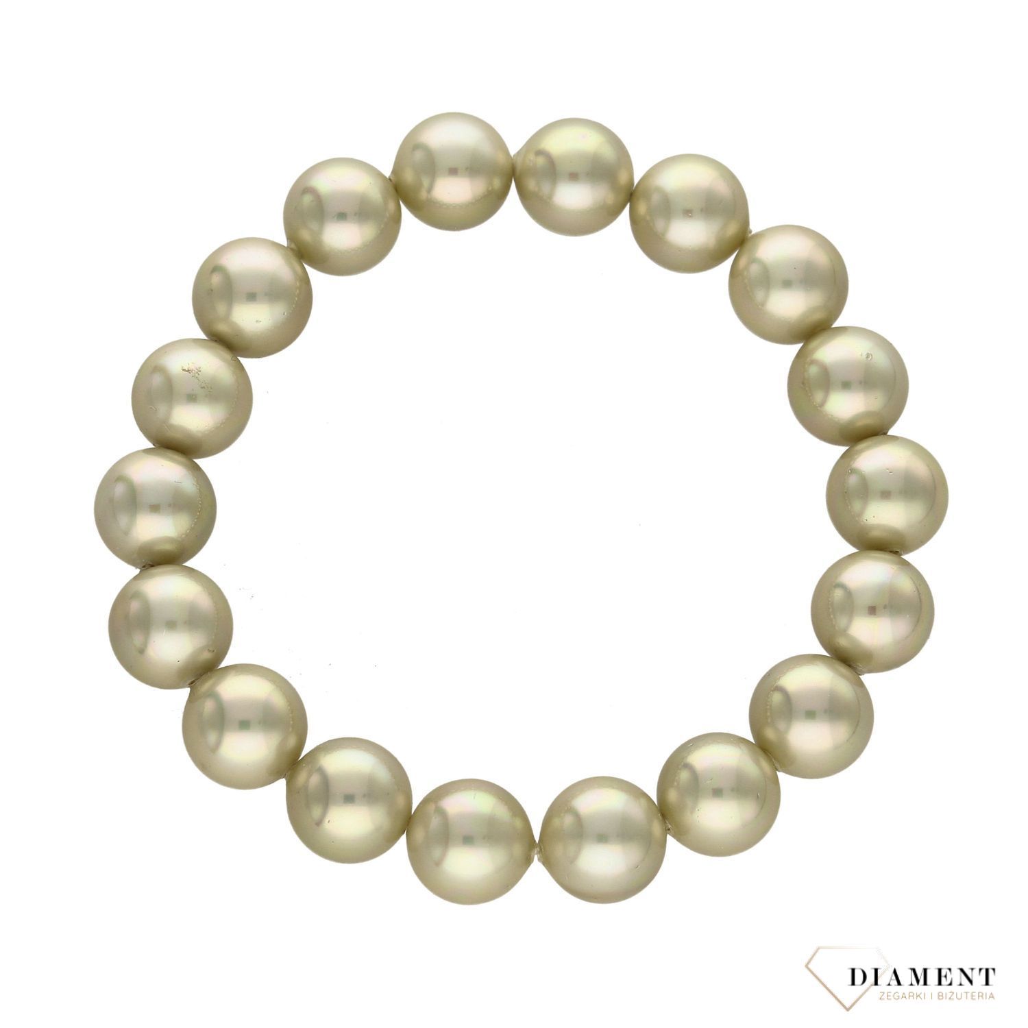 Bransoletka damska z perłopławami w kolorze jasnego zielonego DIA-BRA-2363-INNE.jpg