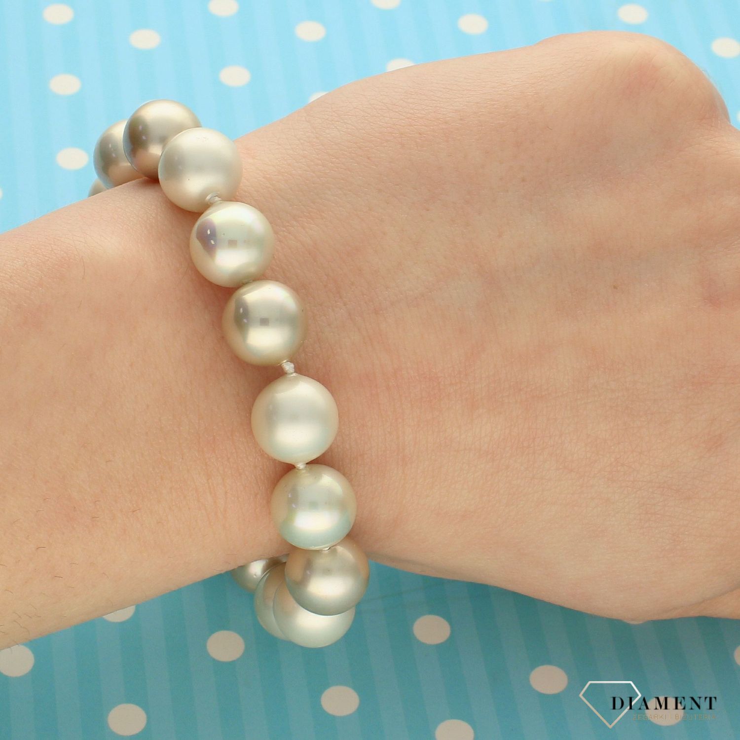 Bransoletka damska z perłopławami w jasnym kolorze DIA-BRA-2364-925.jpg