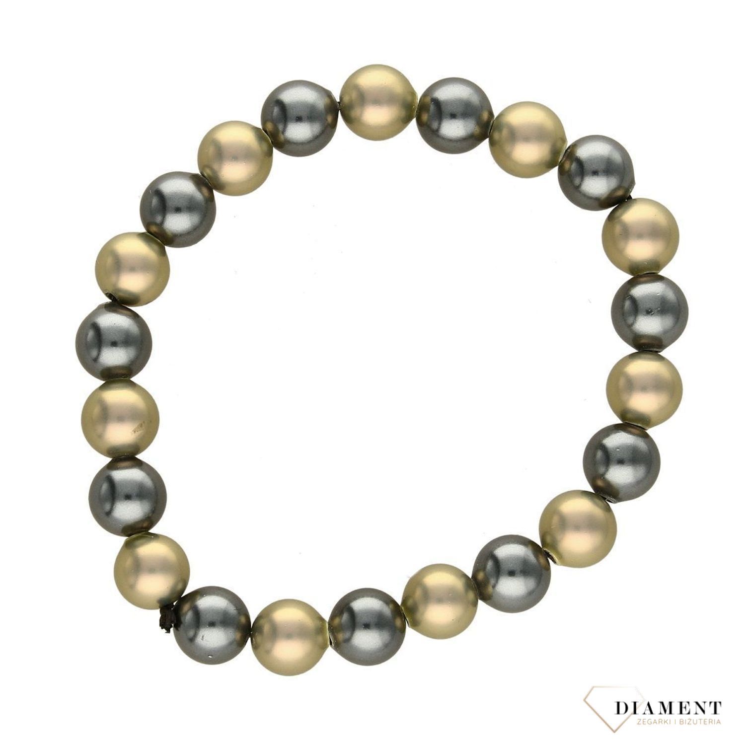 Bransoletka z perłami Złoto i Grafit DIA-BRA-2385-INNE. Bransoletka z perłami w kolorze złota oraz grafitu. To niezwykle wyjątkowy i nietuzinkowy dodatek (1).jpg