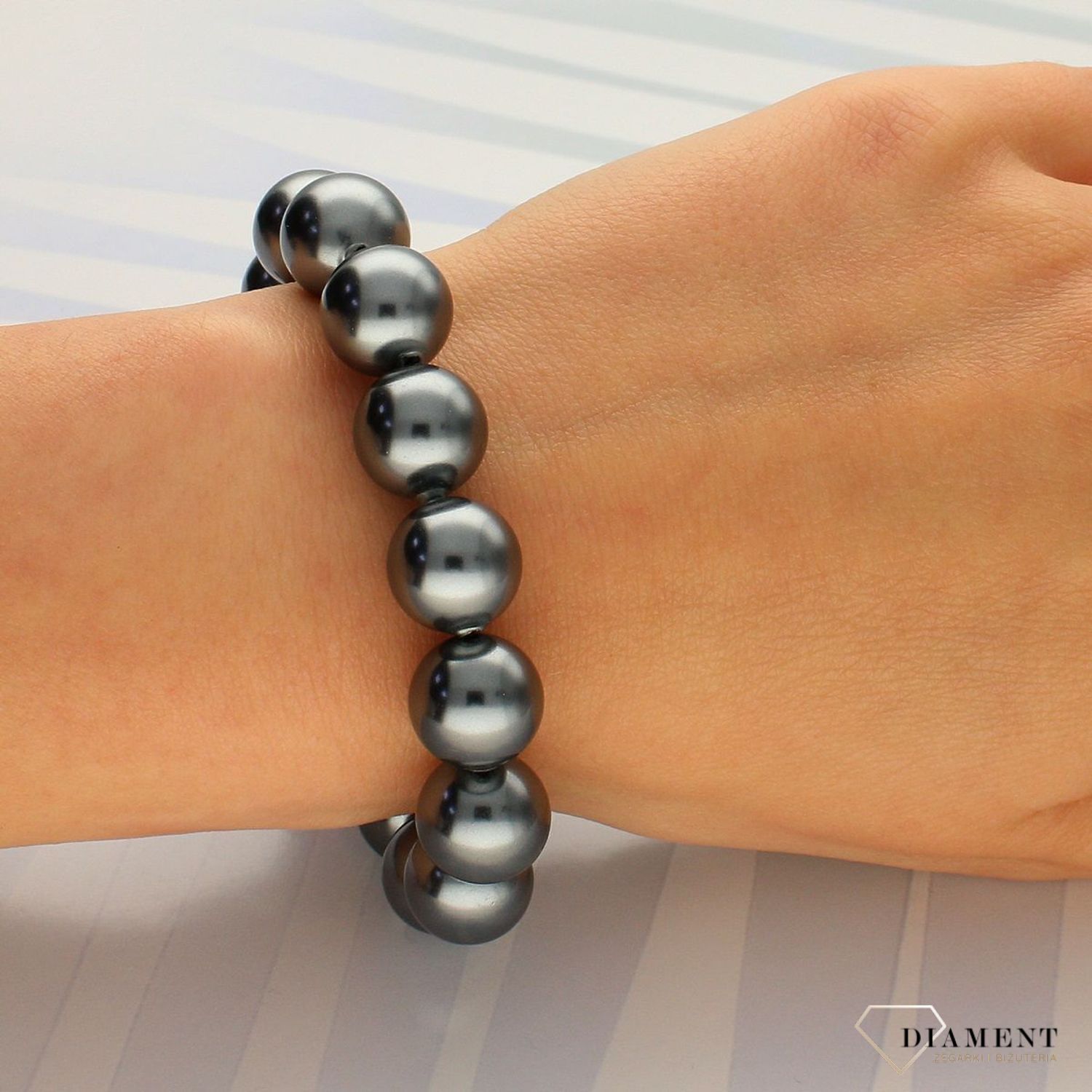 Bransoletka z perłami w kolorze grafitowym DIA-BRA-2387-INNE. Bransoletka z perłami w kolorze grafitowym. Bransoletka z pereł Florenzo (1).jpg
