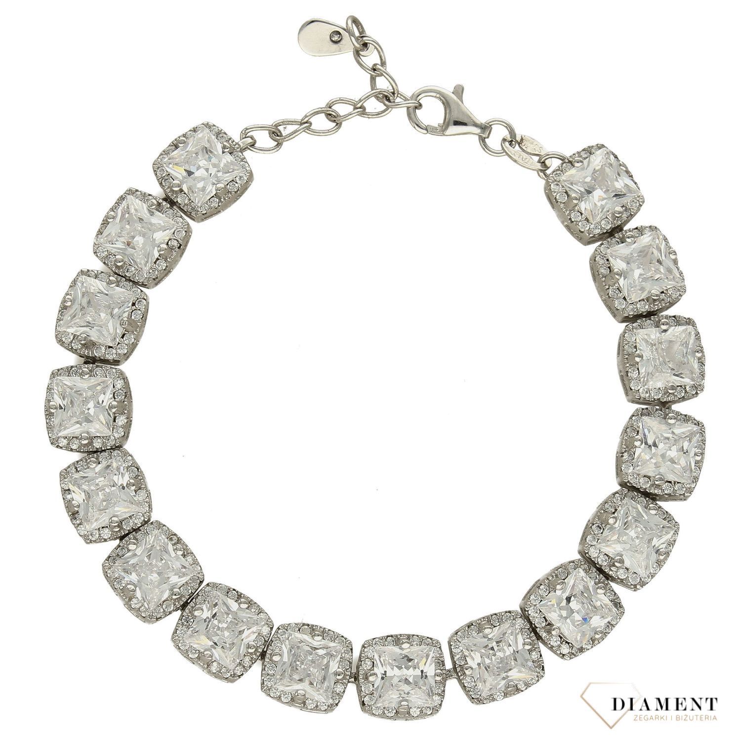 Srebrna bransoletka 'Komplet biżuterii ślubnej' DIA-BRA-2401-925.jpg