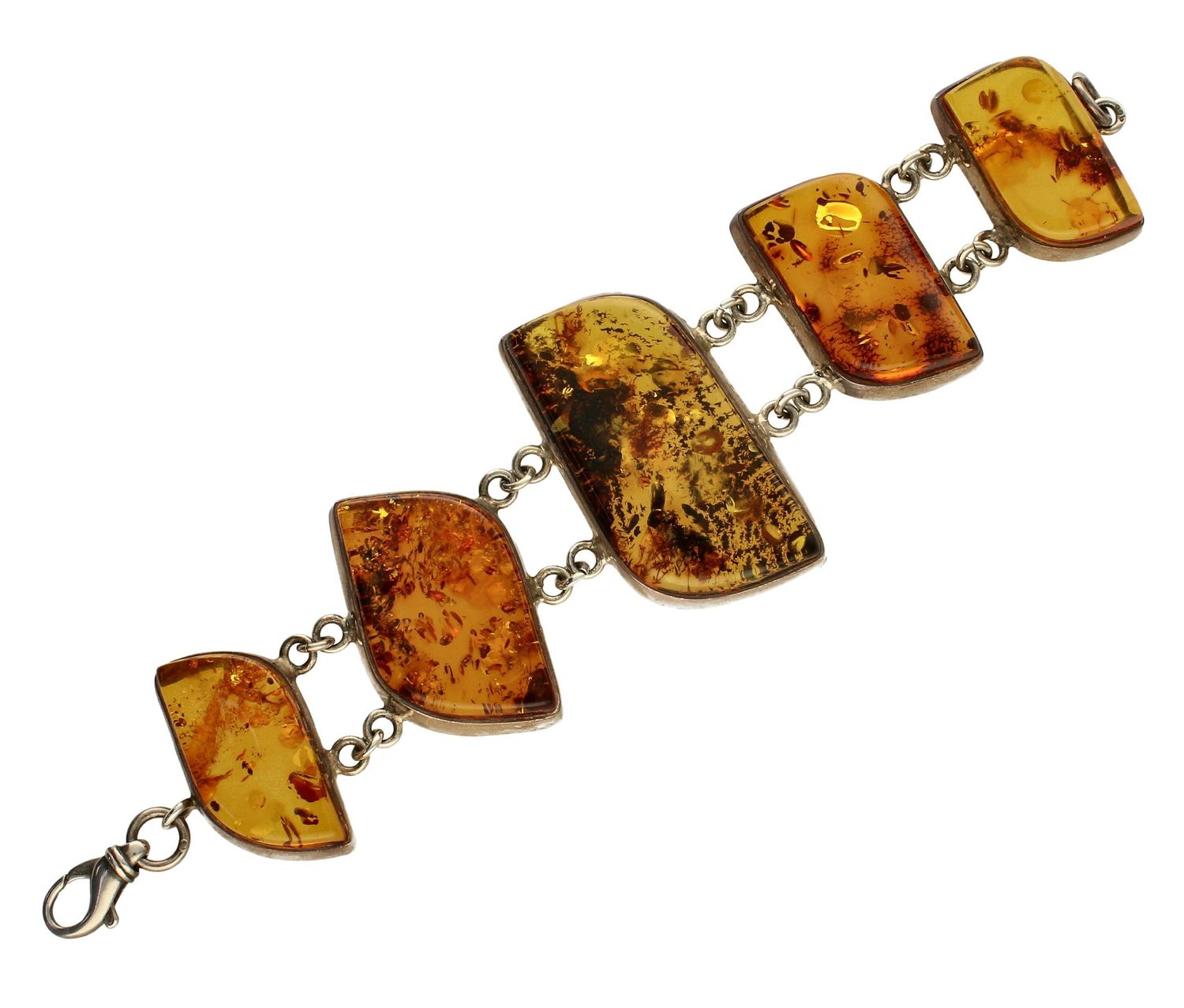 Bransoletka srebrna z bursztynami DIA-BRA-2471-bursztyn DIA-BRA-2471-bursztyn  to propozycja od sklepu jubilerskiego Diament..jpg