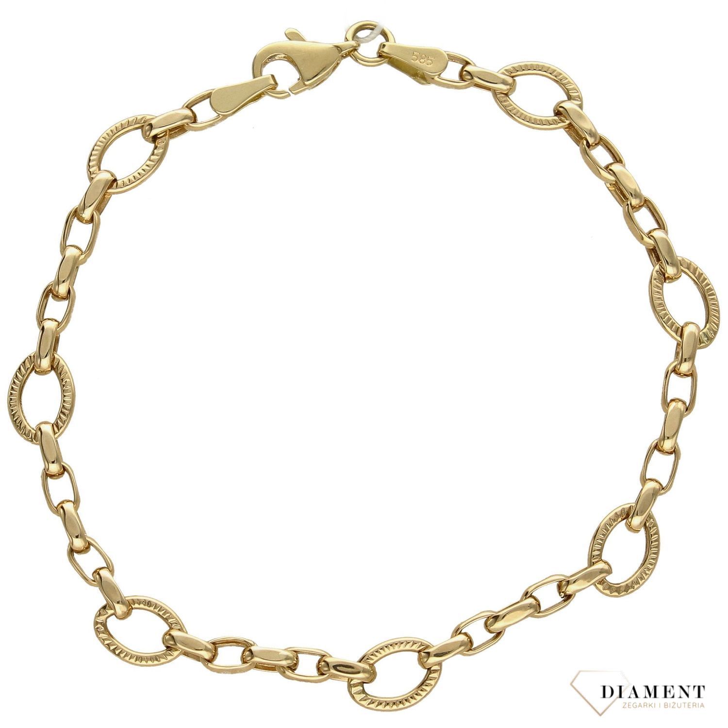 Bransoletka złota próby 585 'owalny łańcuszek' DIA-BRA-2686-585.jpg