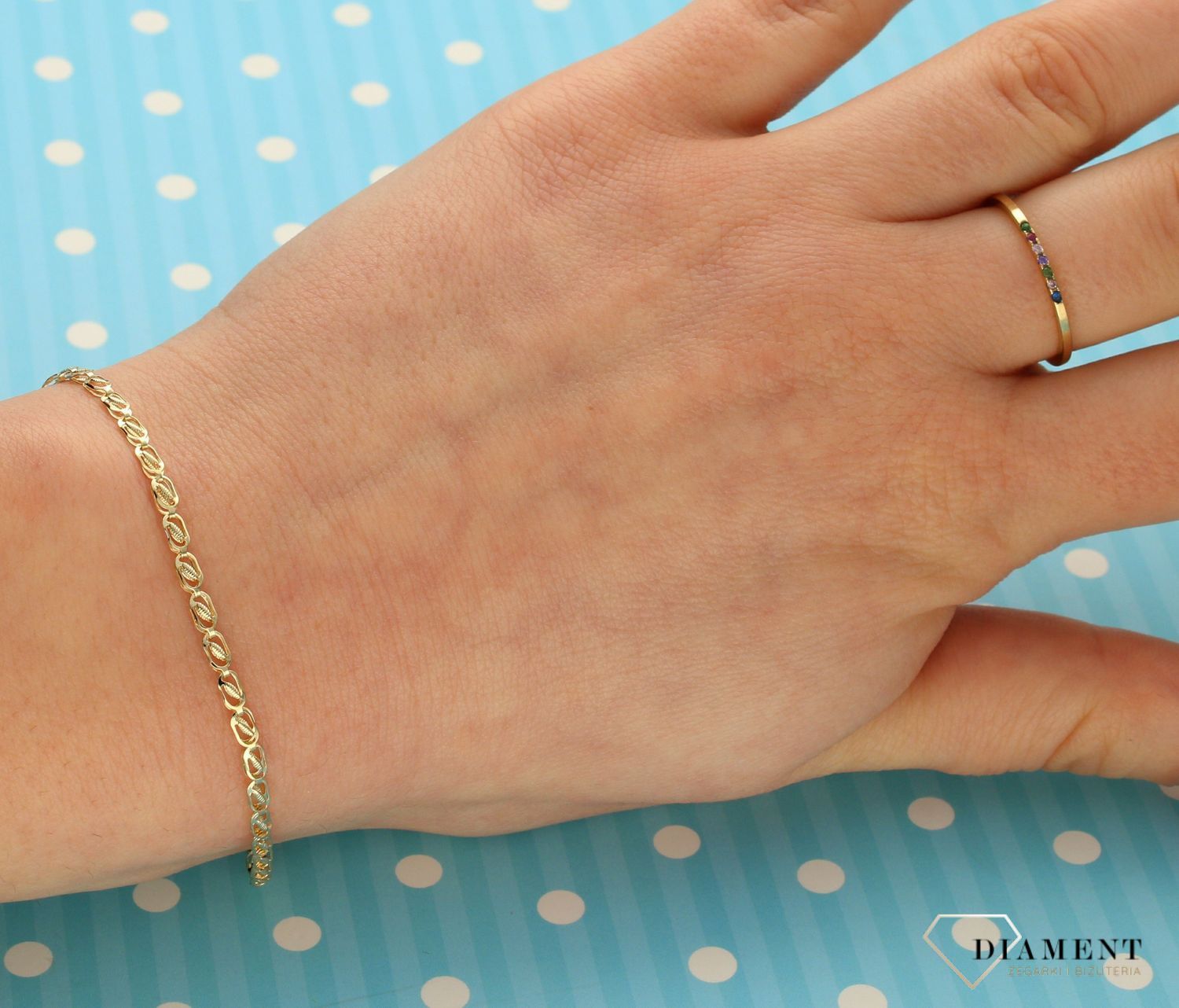 Bransoletka złota próby 585 o wyjątkowym wzorze DIA-BRA-2691-585.jpg