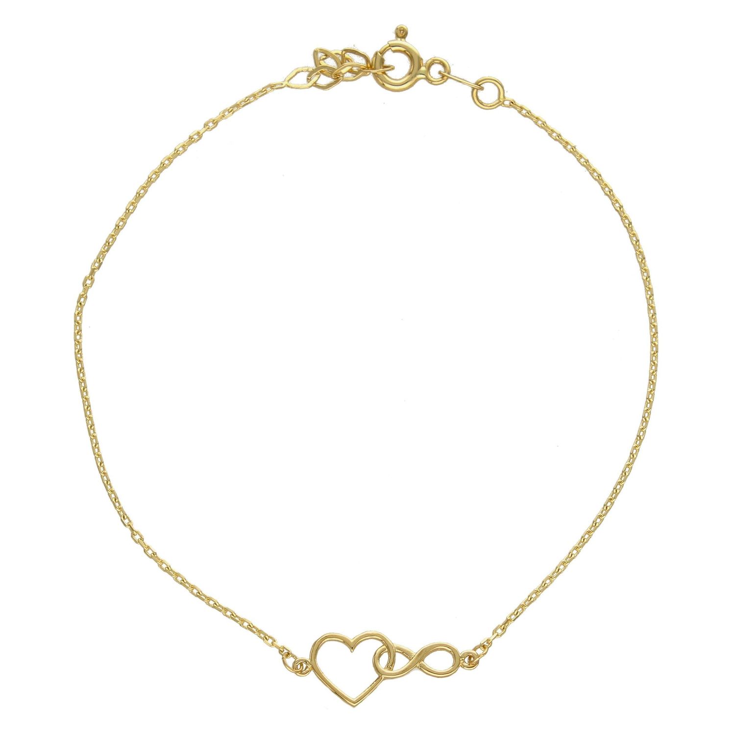 Złota bransoletka damska 585 serce i nieskończoność DIA-BRA-2745-585.jpg