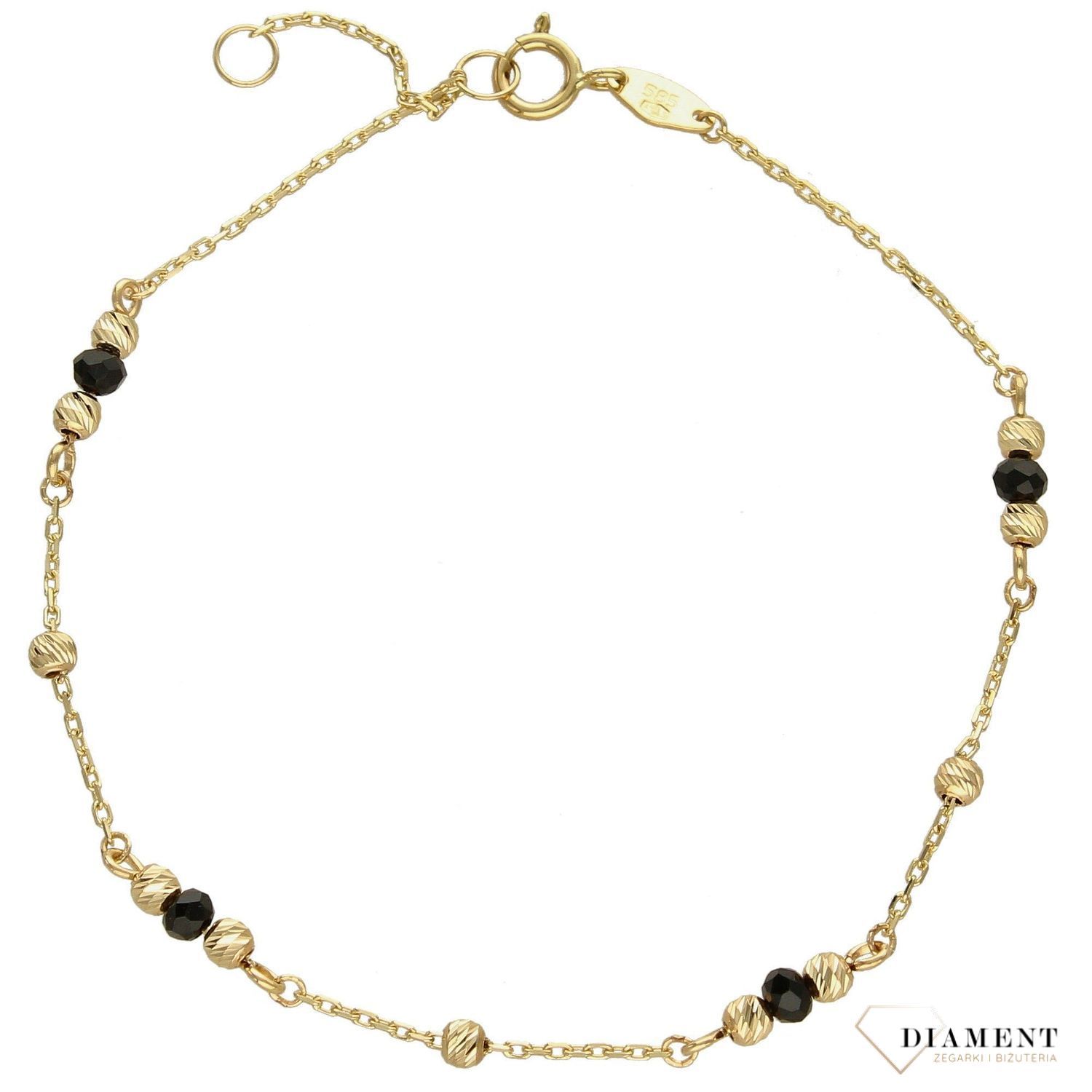 Złota bransoletka 585 z koralikami DIA-BRA-2747-585v.jpg