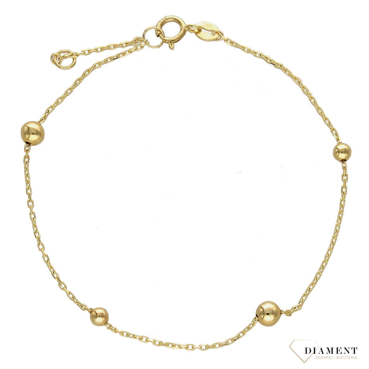 Złota bransoletka damska 585 koraliki DIA-BRA-2750-585.jpg