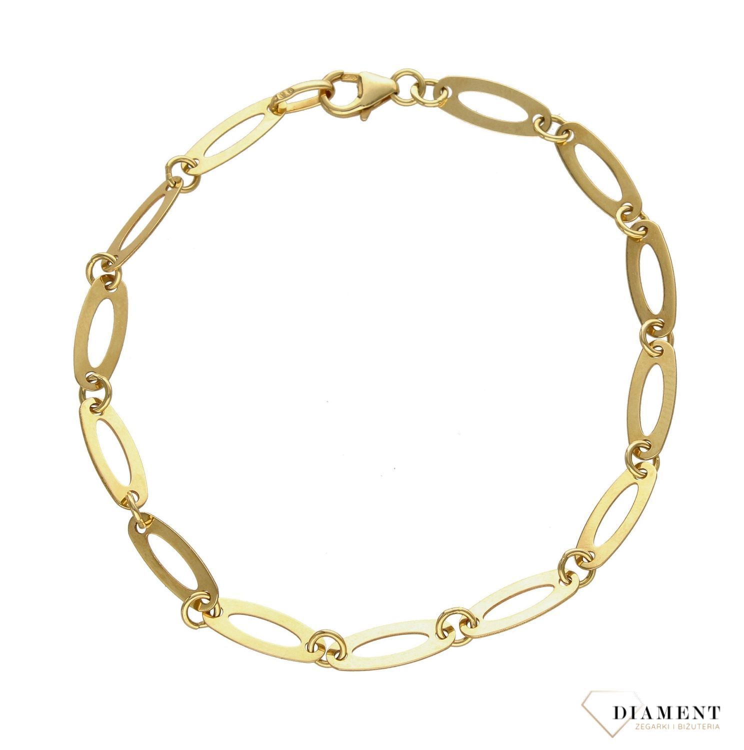 Bransoletka złota próby 585 z podłużnymi elementami DIA-BRA-2758-585.jpg