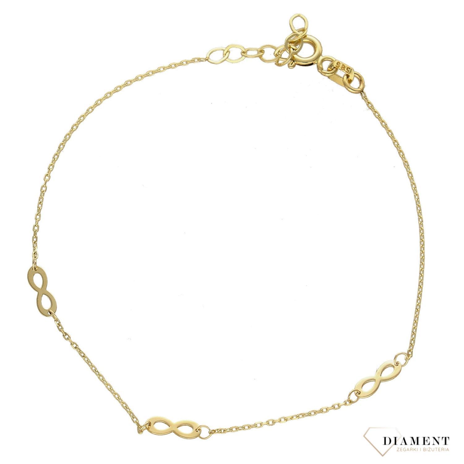 Złota bransoletka 585 znaki nieskończoności DIA-BRA-2761-585.jpg