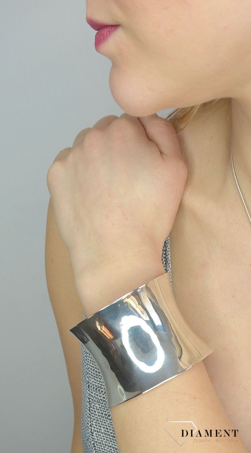 Bransoletka srebrna sztywna 'Szeroka Kleopatra'.jpg
