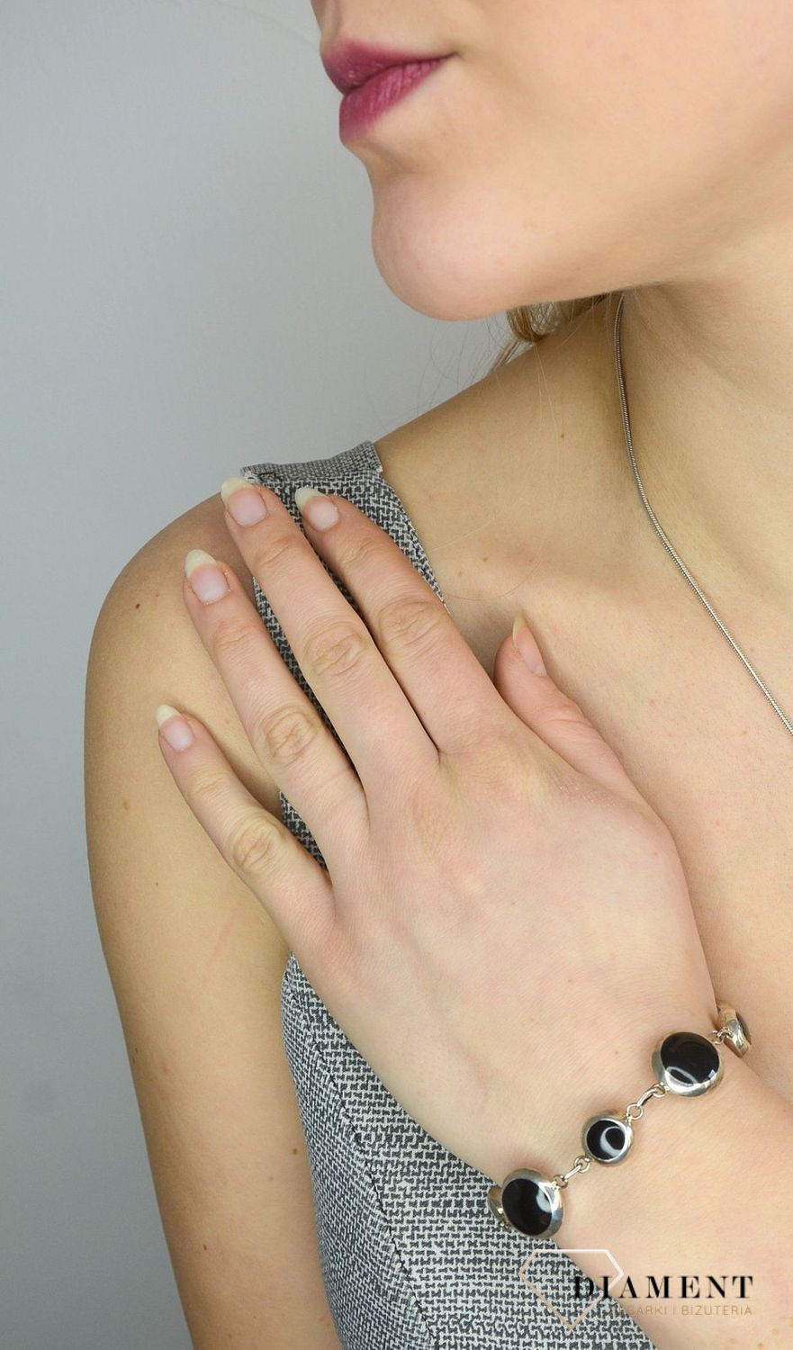 Bransoletka srebrna dwustronna z masą perłową i onyksem DIA-BRA-2785-925.jpg