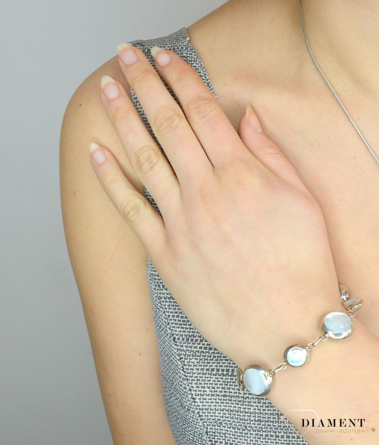 Bransoletka srebrna dwustronna z masą perłową i onyksem DIA-BRA-2785-925.jpg