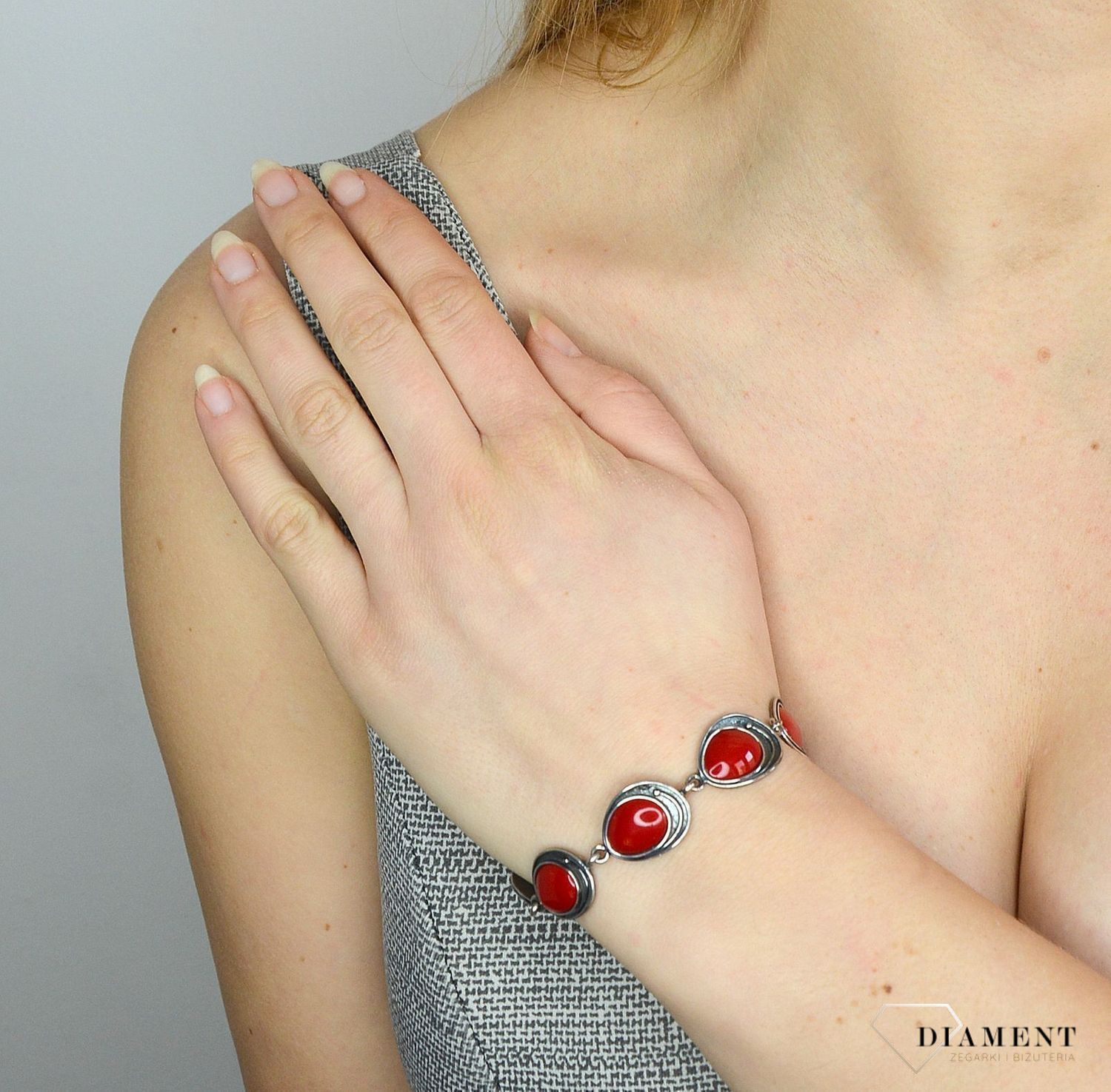 Bransoletka srebrna 'Czerwona oksyda'.jpg