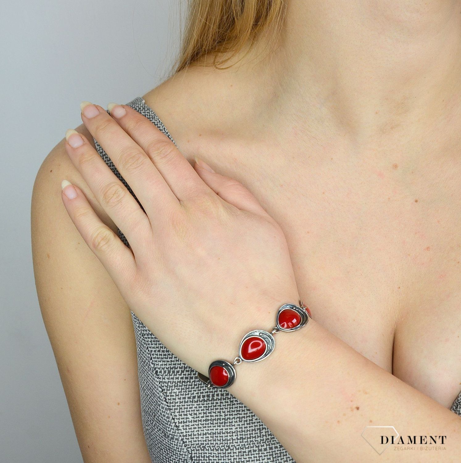 Bransoletka srebrna 'Czerwona oksyda'.jpg