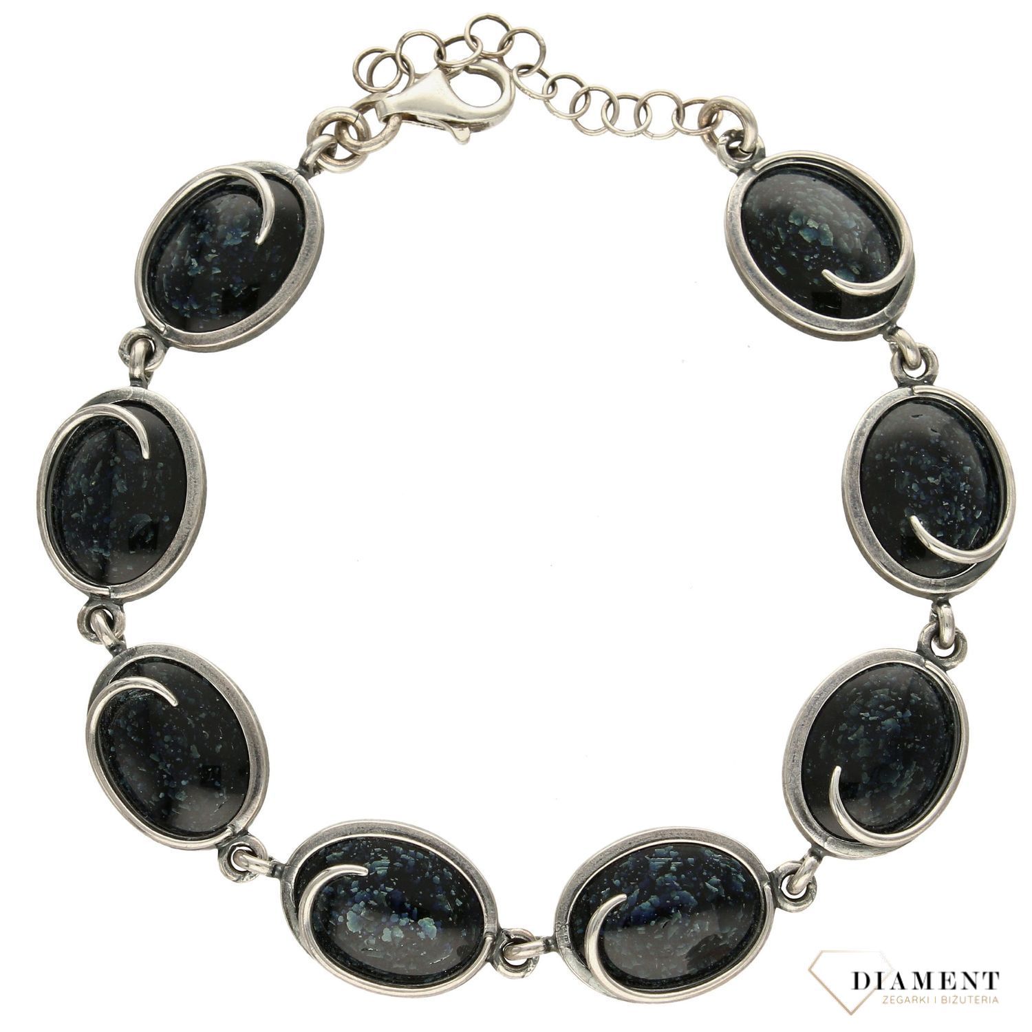 Bransoletka srebrna oksydowana 'Księżycowy blask'.jpg