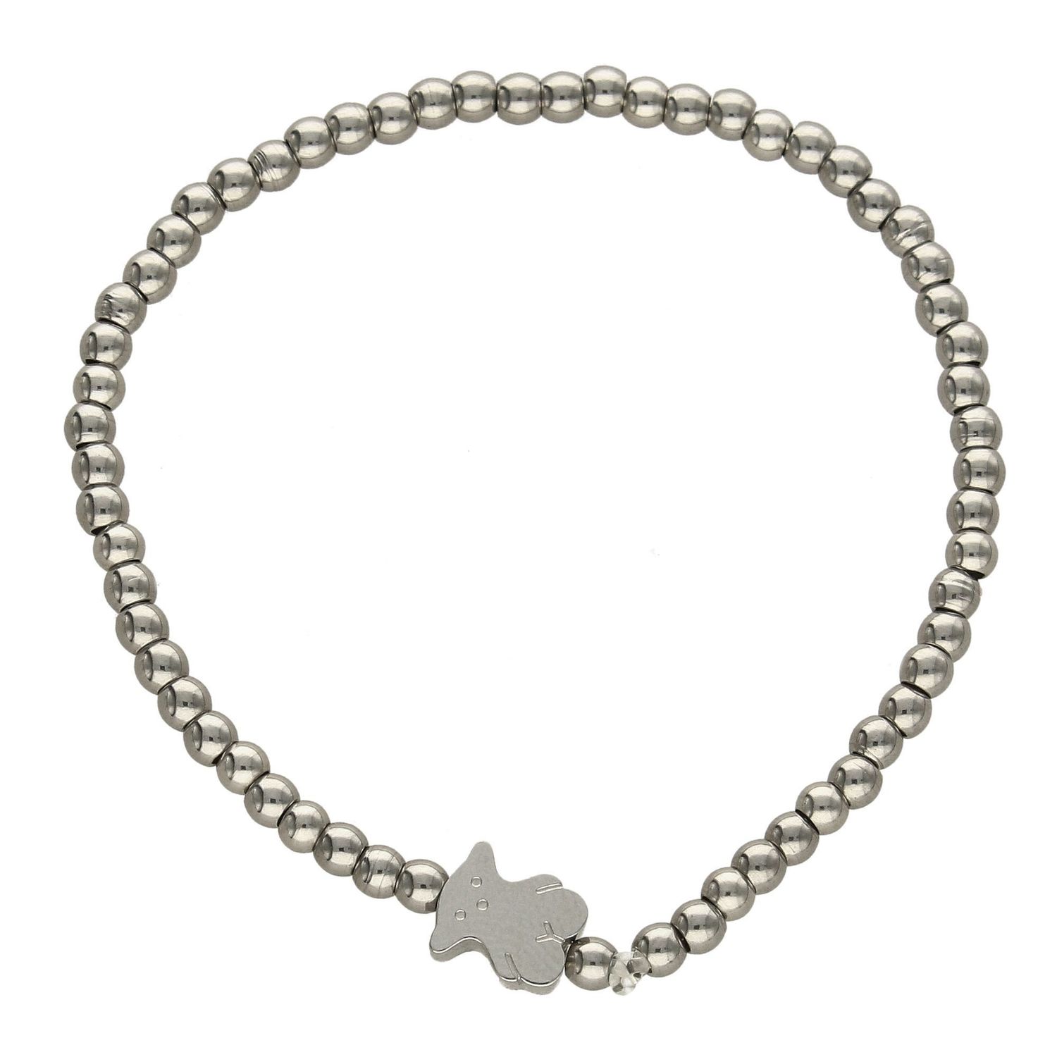 Bransoletka srebrne kuleczki na gumce z misiem Tous DIA-BRA-2818-STAL (1).jpg