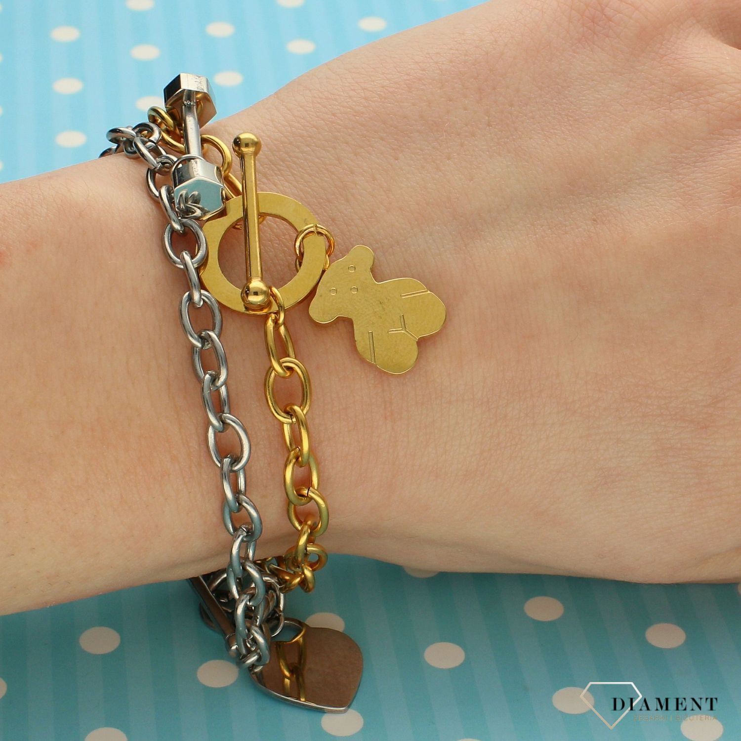 Bransoletka pozłacana z misiem DIA-BRA-2822-STAL (2).jpg