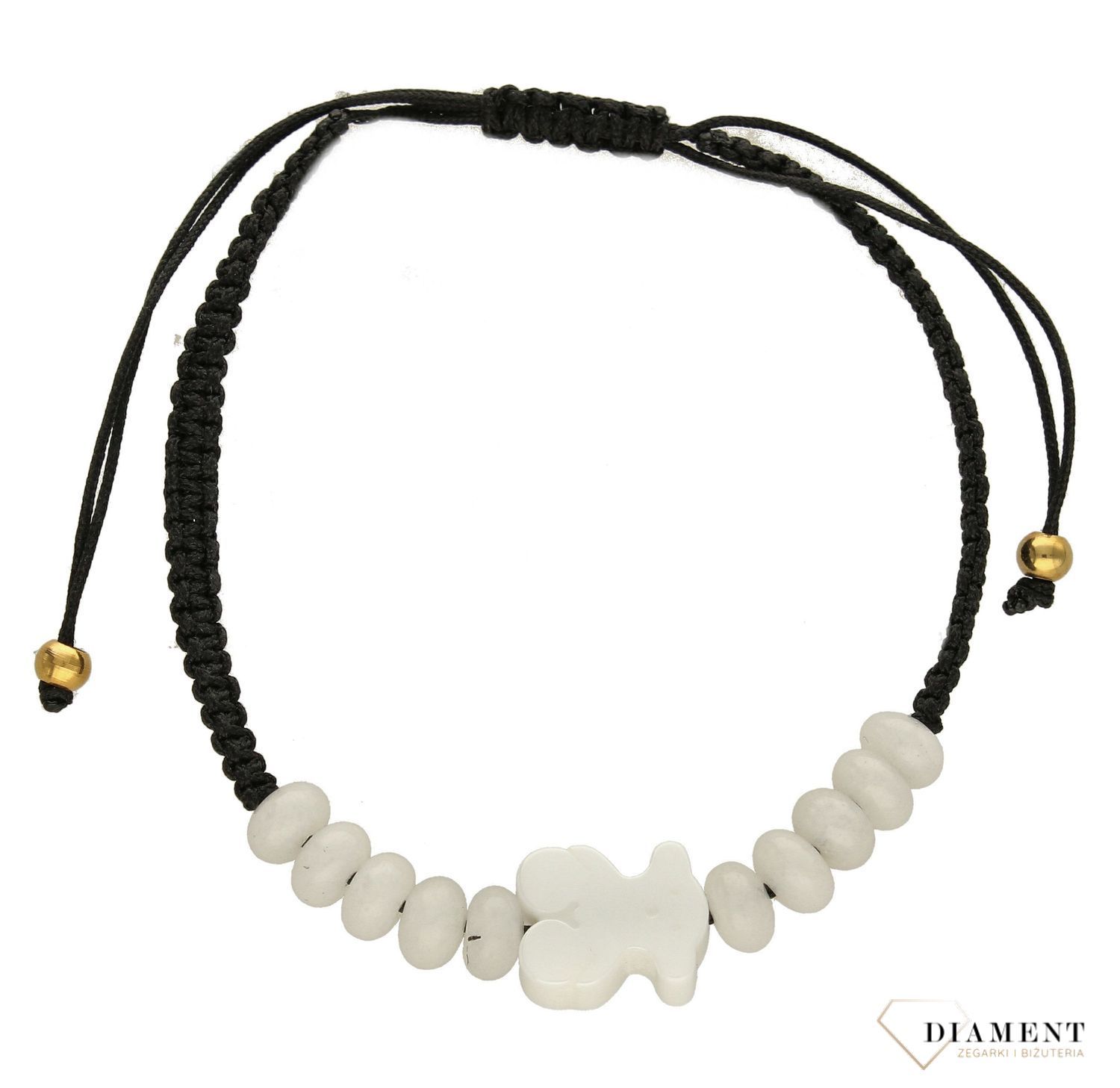 Bransoletka biały misiek na sznurku DIA-BRA-2827 (1).jpg