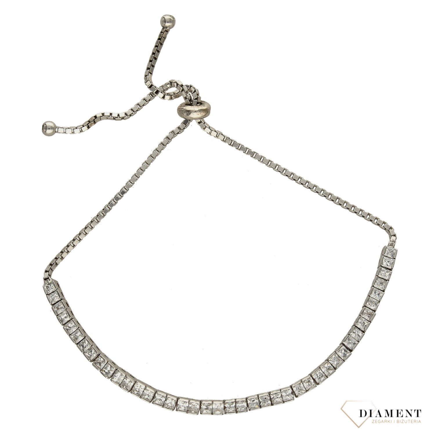 Bransoletka srebrna ze ściągaczem rząd cyrkonii DIA-BRA-2834-925 (1).jpg