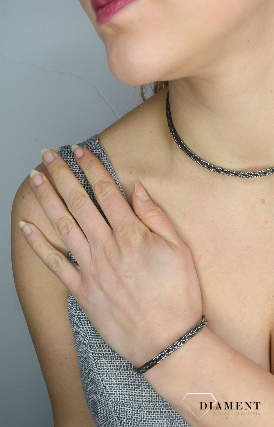 Srebrna bransoletka ciemna plecionka DIA-BRA-2853-925.jpg