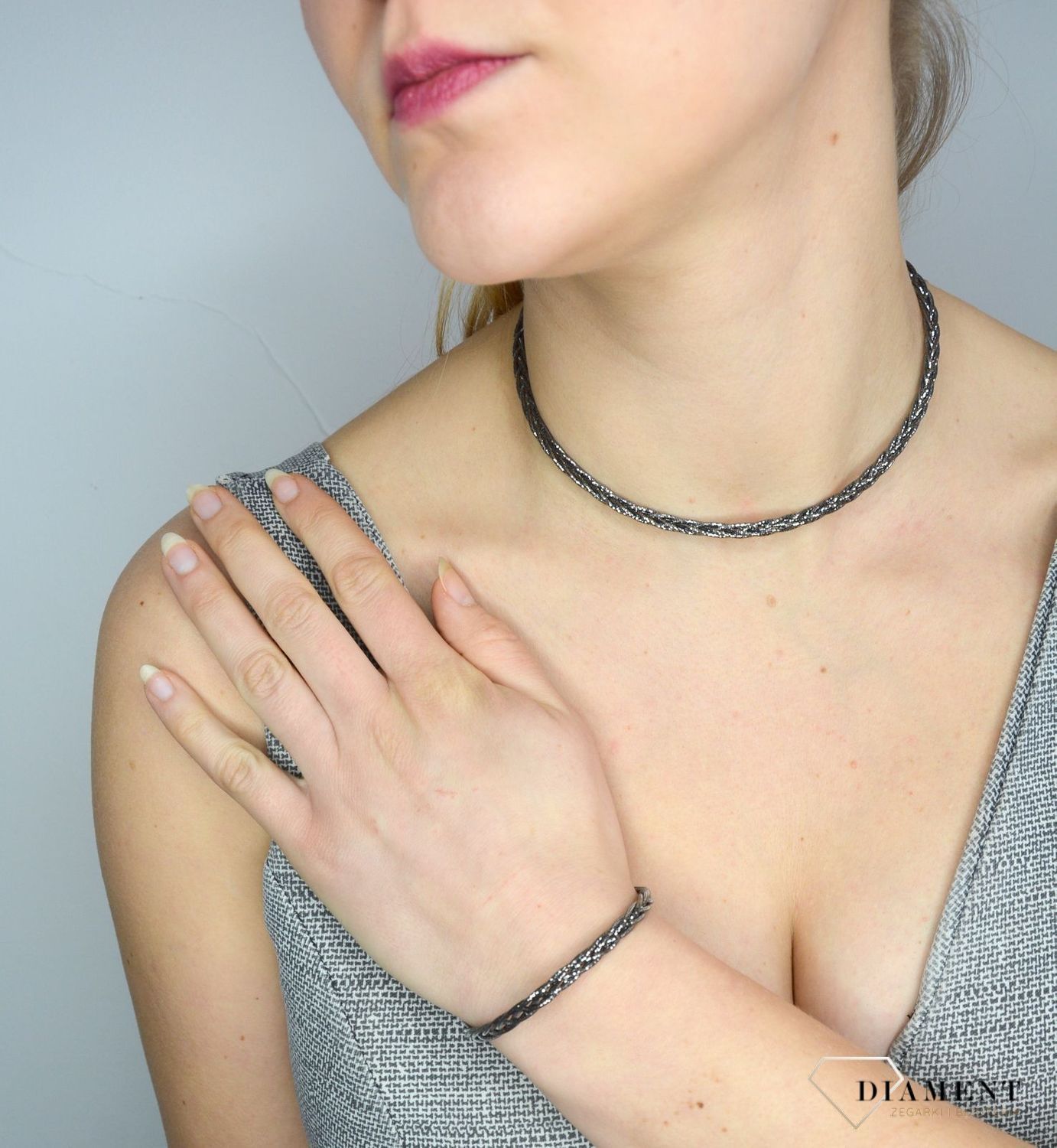 Srebrna bransoletka ciemna plecionka DIA-BRA-2853-925.jpg