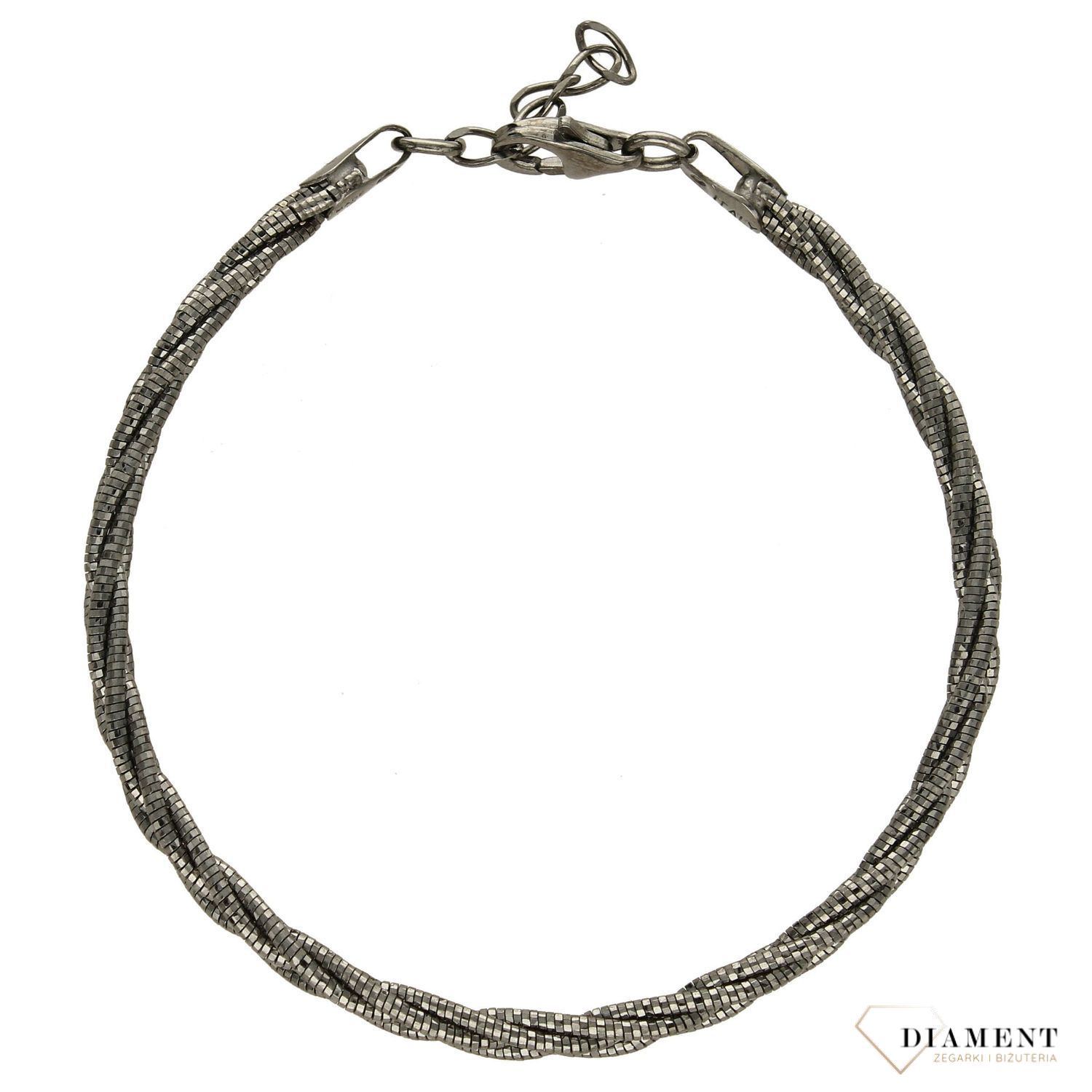 Srebrna bransoletka ciemna plecionka DIA-BRA-2853-925.jpg
